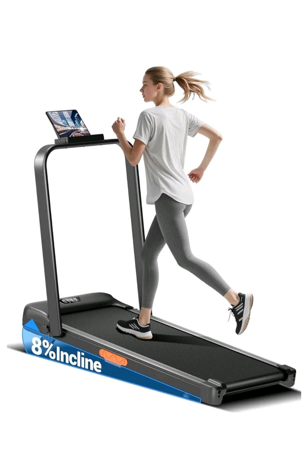 Foldable Electric Treadmill 8 Incline 300 lbs Capacity