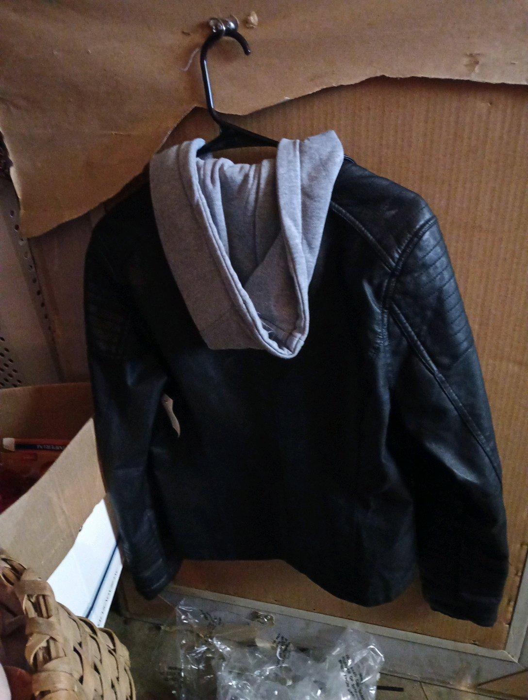 Royalty Leather Jacket Hooded Lined size Medium - Columbus, Mississippi - FleaMarketBay