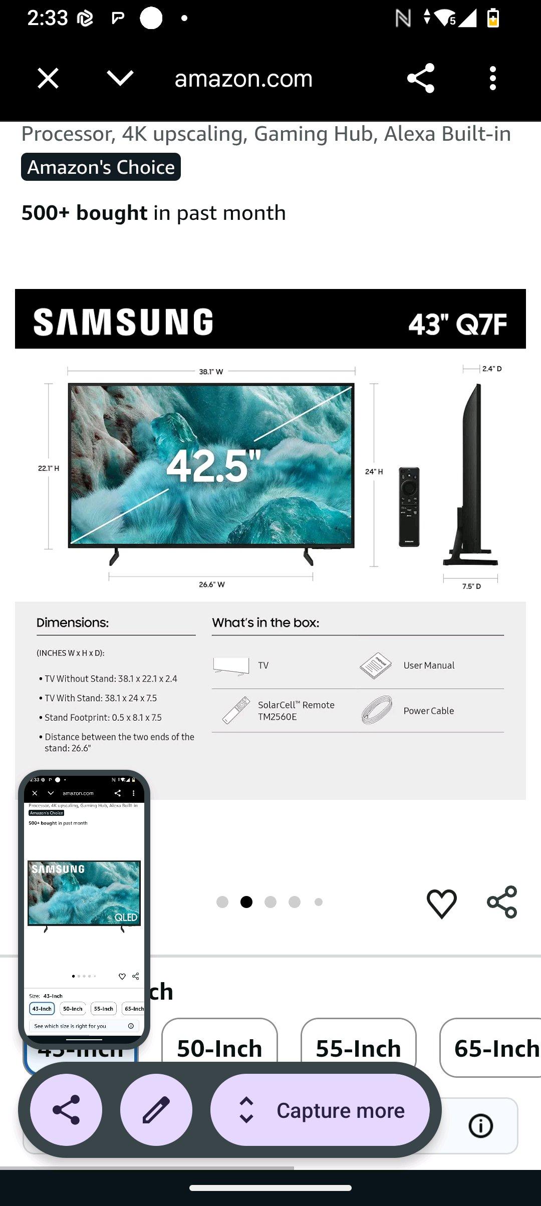 Samsung 43 inch TV QLED - San Antonio, Texas - FleaMarketBay