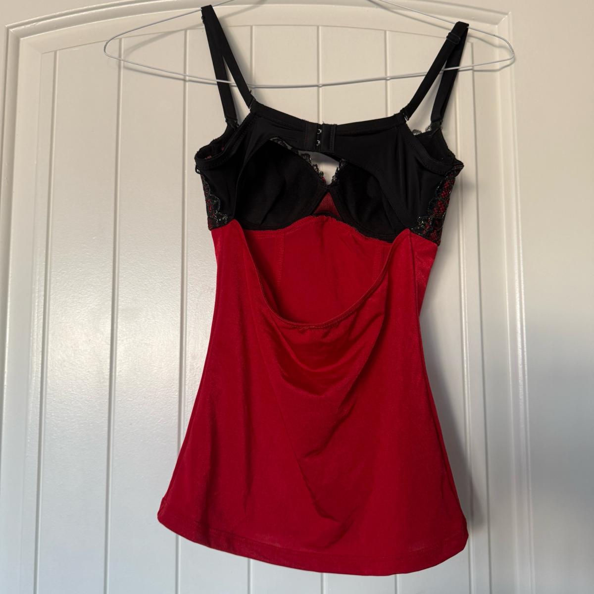 Black Lace  Red Satin Bustier Camisole  Worn Once - Los Angeles, California - FleaMarketBay