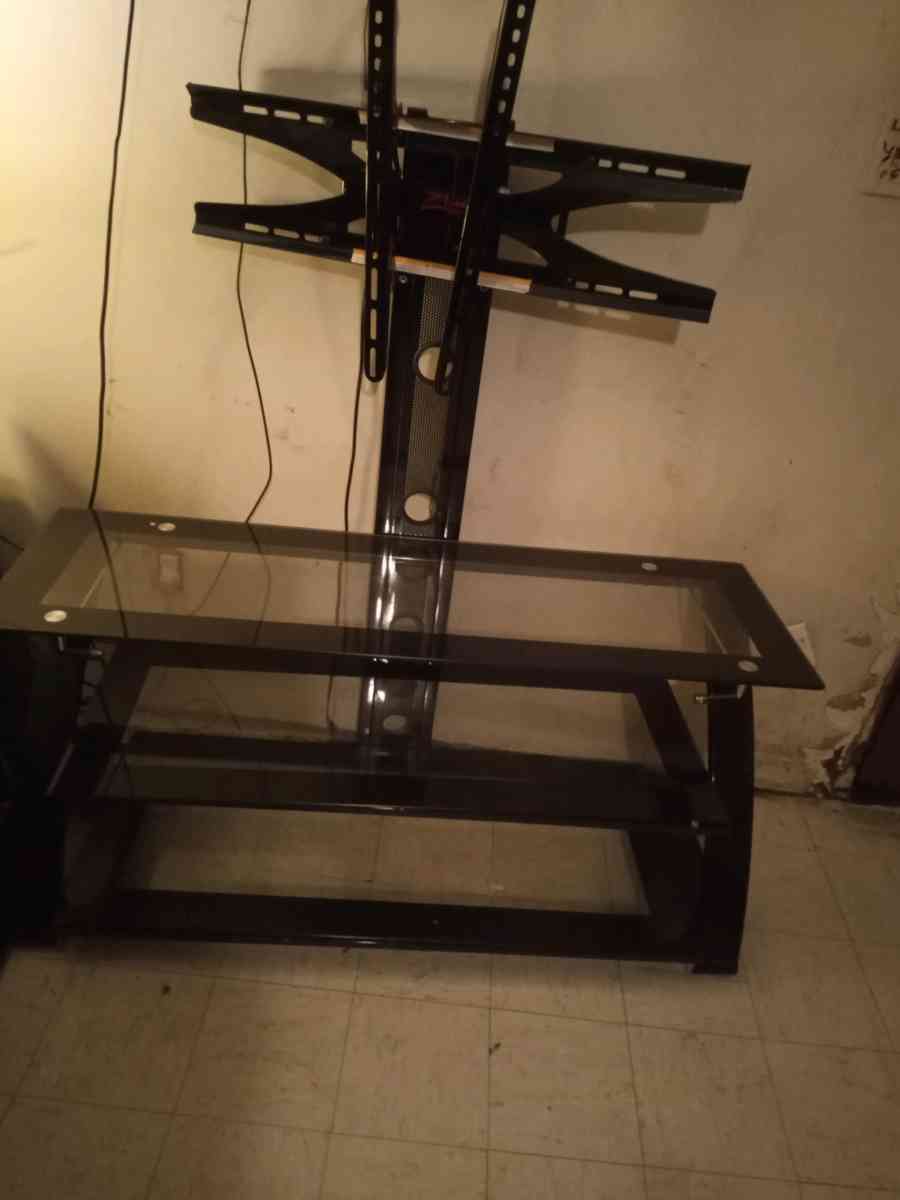 zline TV stand 3 tier glass table - Alachua, Florida - FleaMarketBay