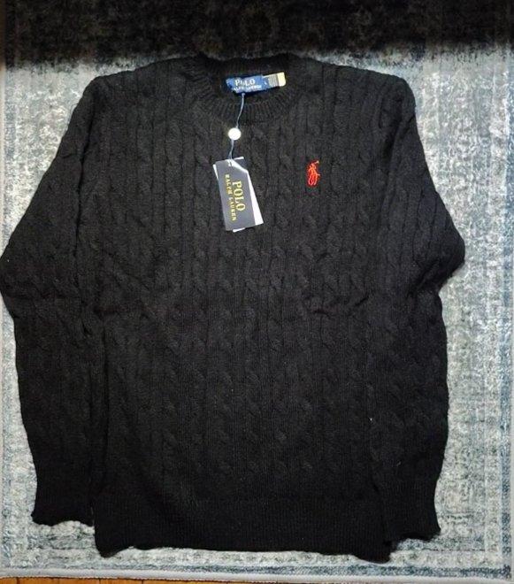 Polo Ralph Lauren Cable Knit Black Sweater Large NWT - Farmingdale, New York