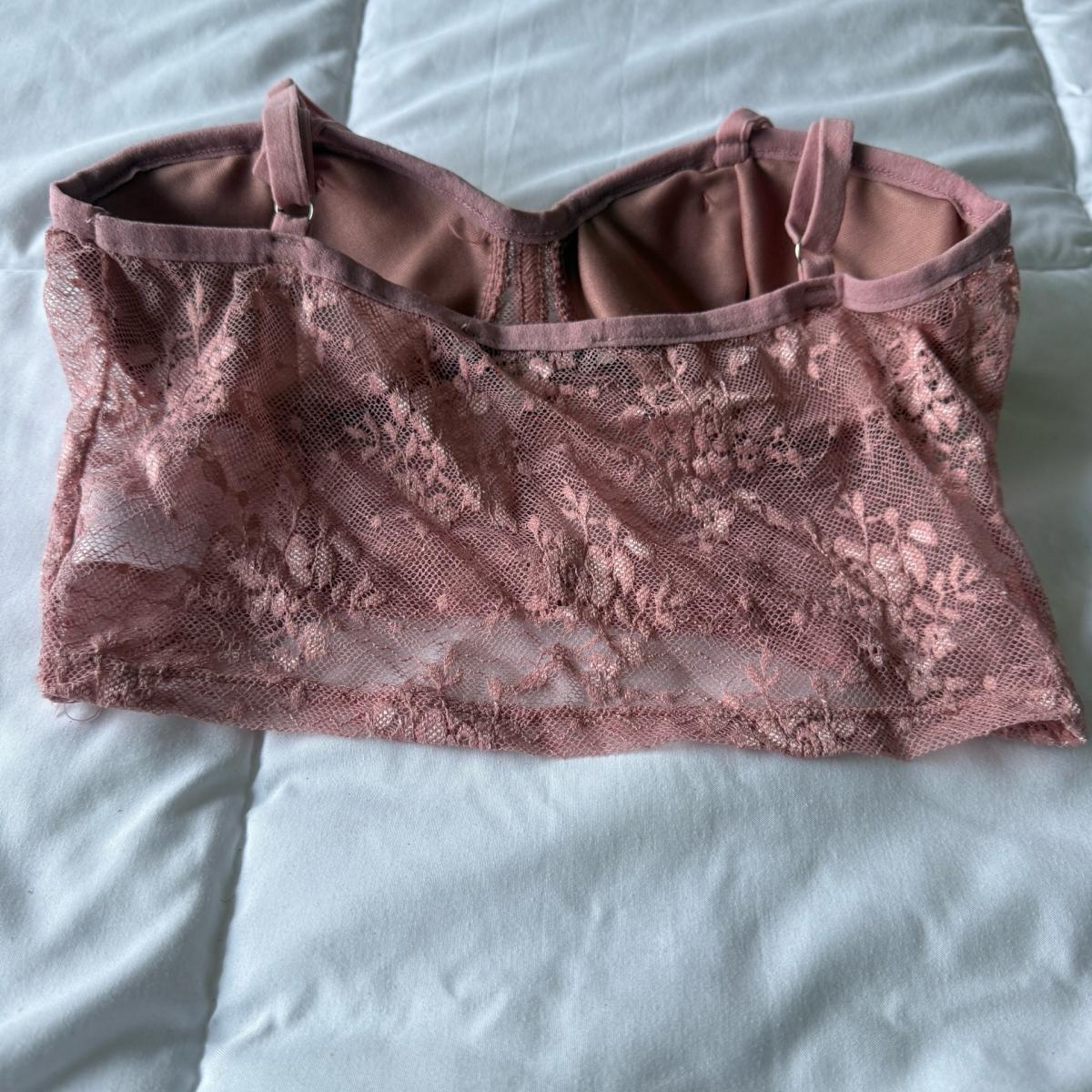 Dusty Rose Lace Longline Bralette  Size Small Papaya - Los Angeles, California - FleaMarketBay
