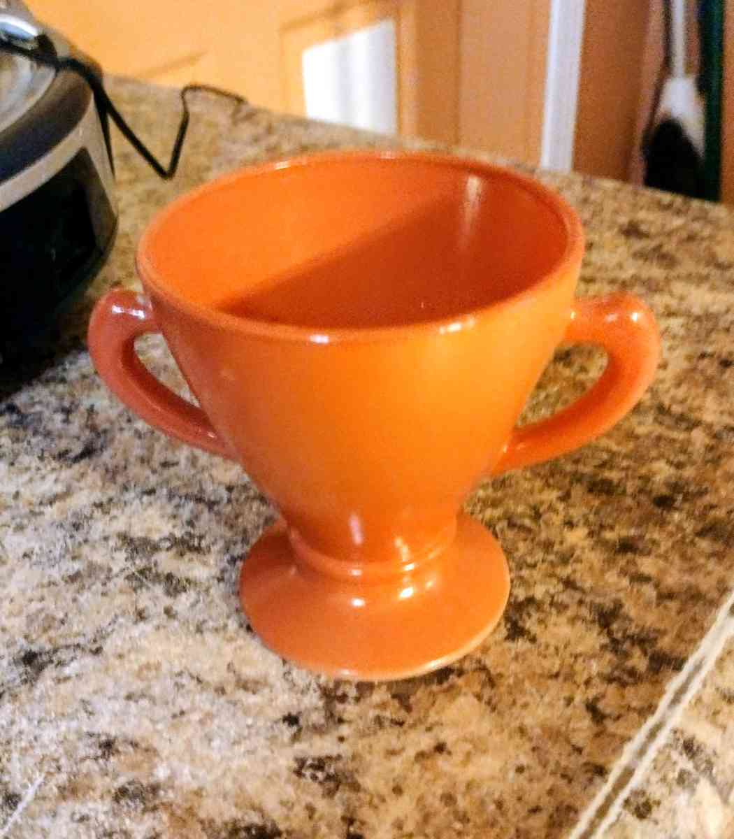 1970 Hazel modern Atlas rust Orange sugar container - Corning, Arkansas