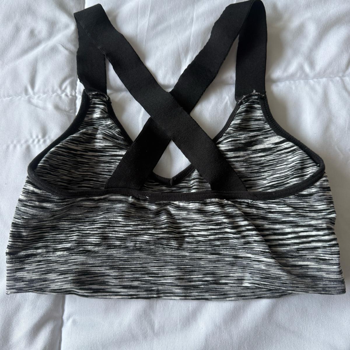 Strappy Crisscross Back Sports Bra  Black  Gray SpaceDye  Li - Los Angeles, California - FleaMarketBay