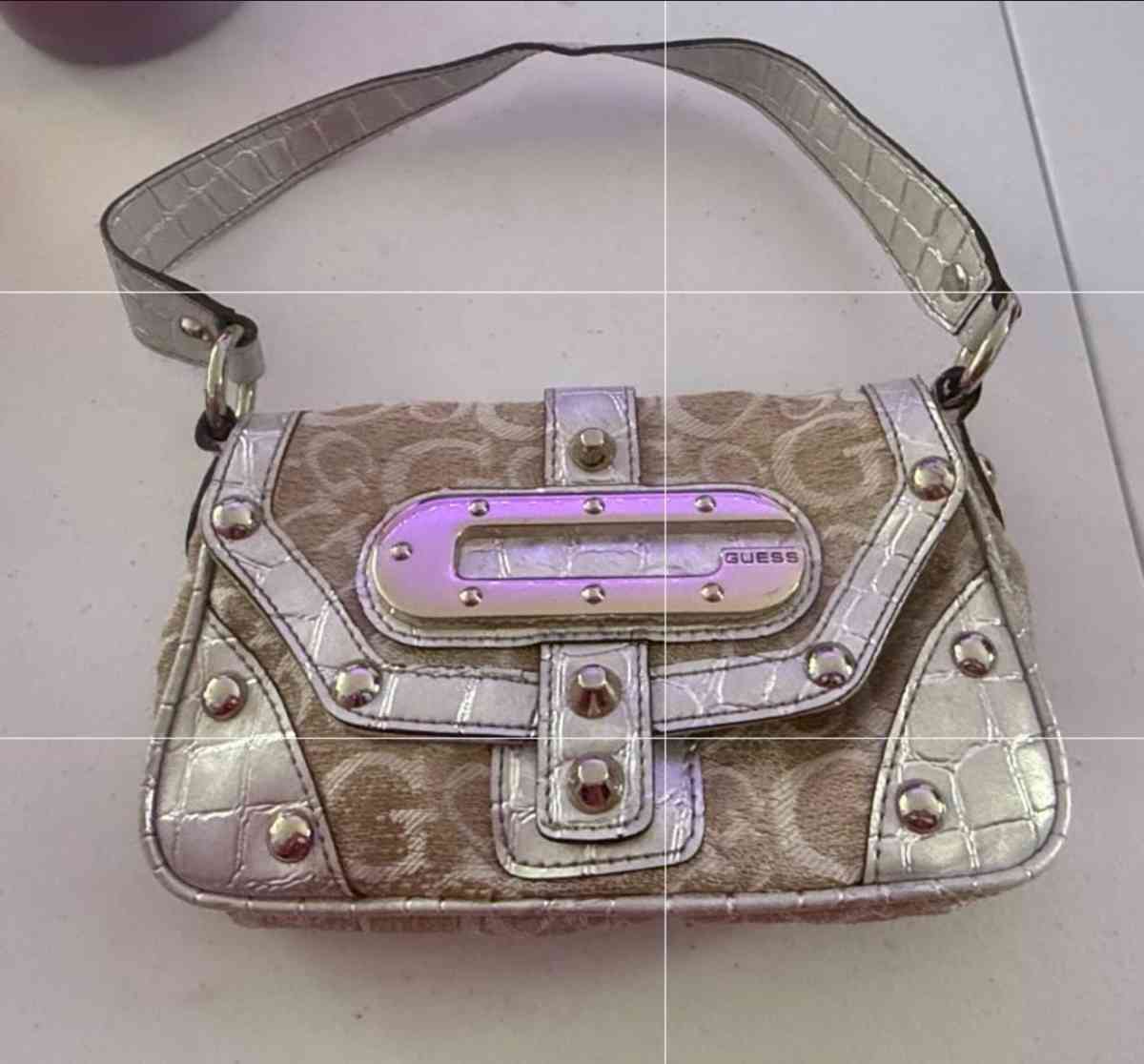 AUTHENTIC Vintage Y2K Guess Mini Shoulder Bag  Silver Studde - Los Angeles, California