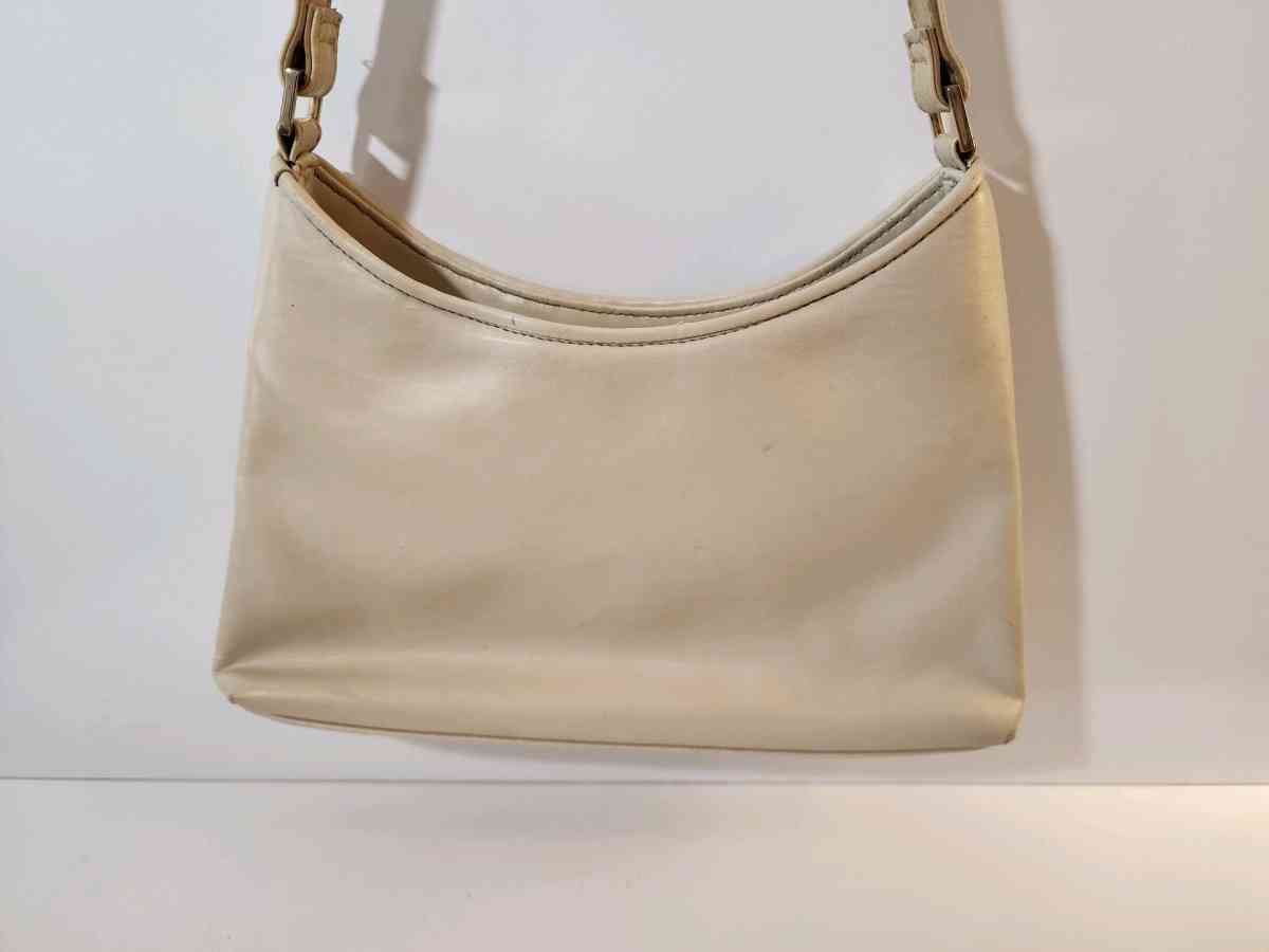 Vintage Liz Claiborne Beige Faux Leather Woven Handbag - Lake Forest, California - FleaMarketBay