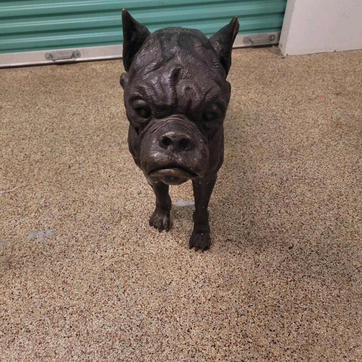 Boxer dog solid bronze statue - Bellmawr, New Jersey - FleaMarketBay