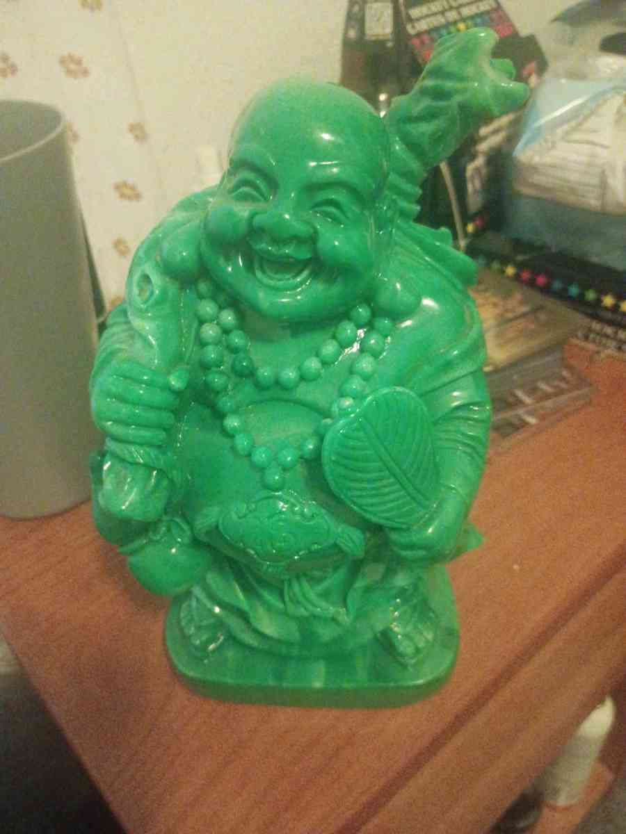 Vintage Chinese Feng Sui Laughing  Smiling BUDDHA JADE GREEN - Norfolk, Virginia