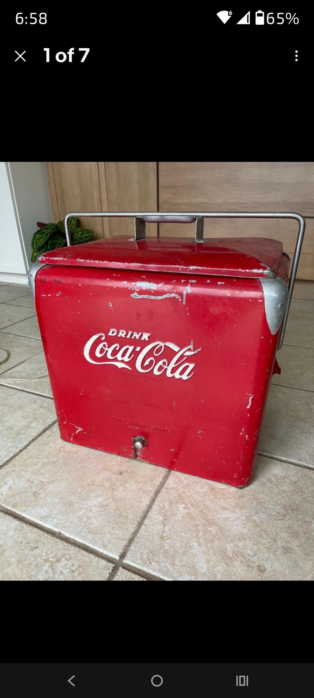 coca cola cooler vintage 1950