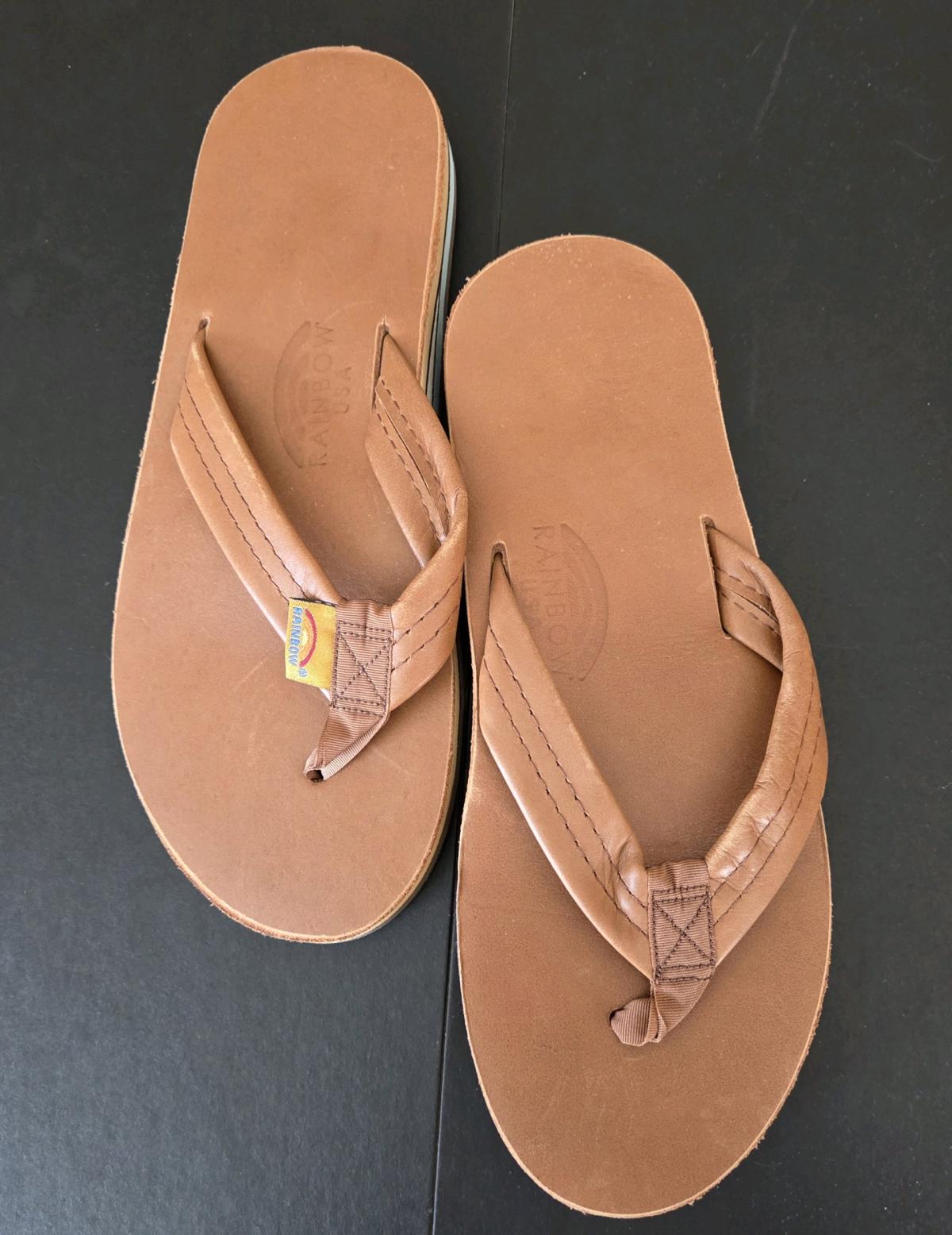 Mens Rainbow flipflops Size L