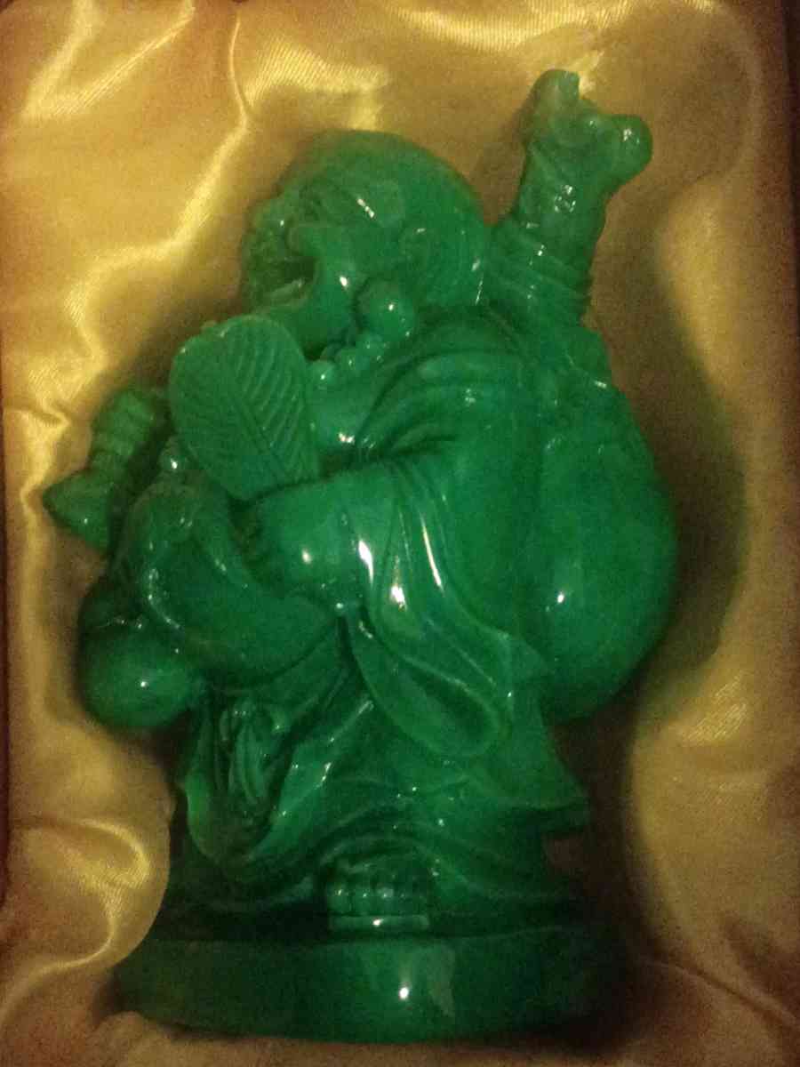 Vintage Chinese Feng Sui Laughing  Smiling BUDDHA JADE GREEN - Norfolk, Virginia - FleaMarketBay