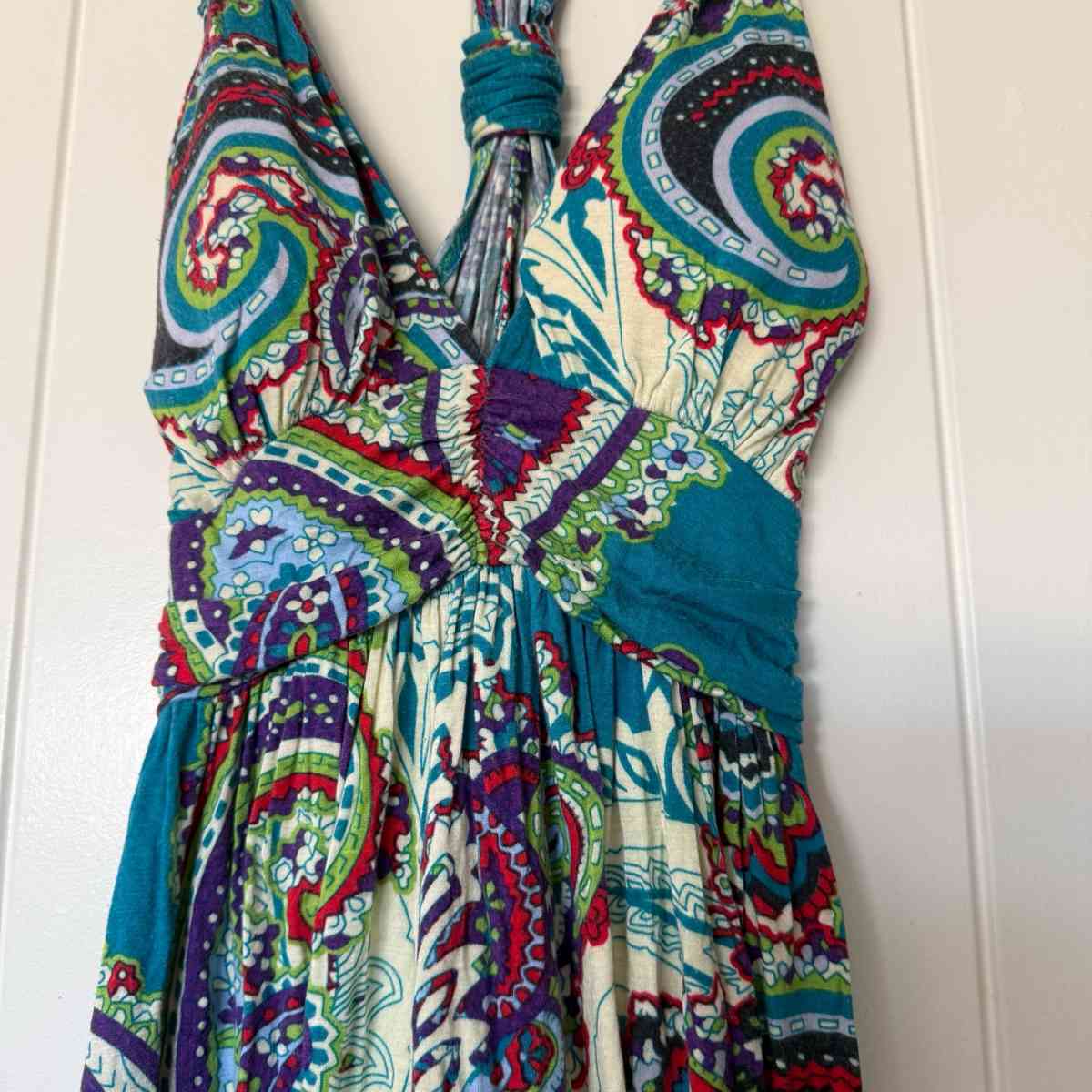 Forever 21 Boho Paisley Dress  Small  Padded Bra Top  Teal - Los Angeles, California - FleaMarketBay