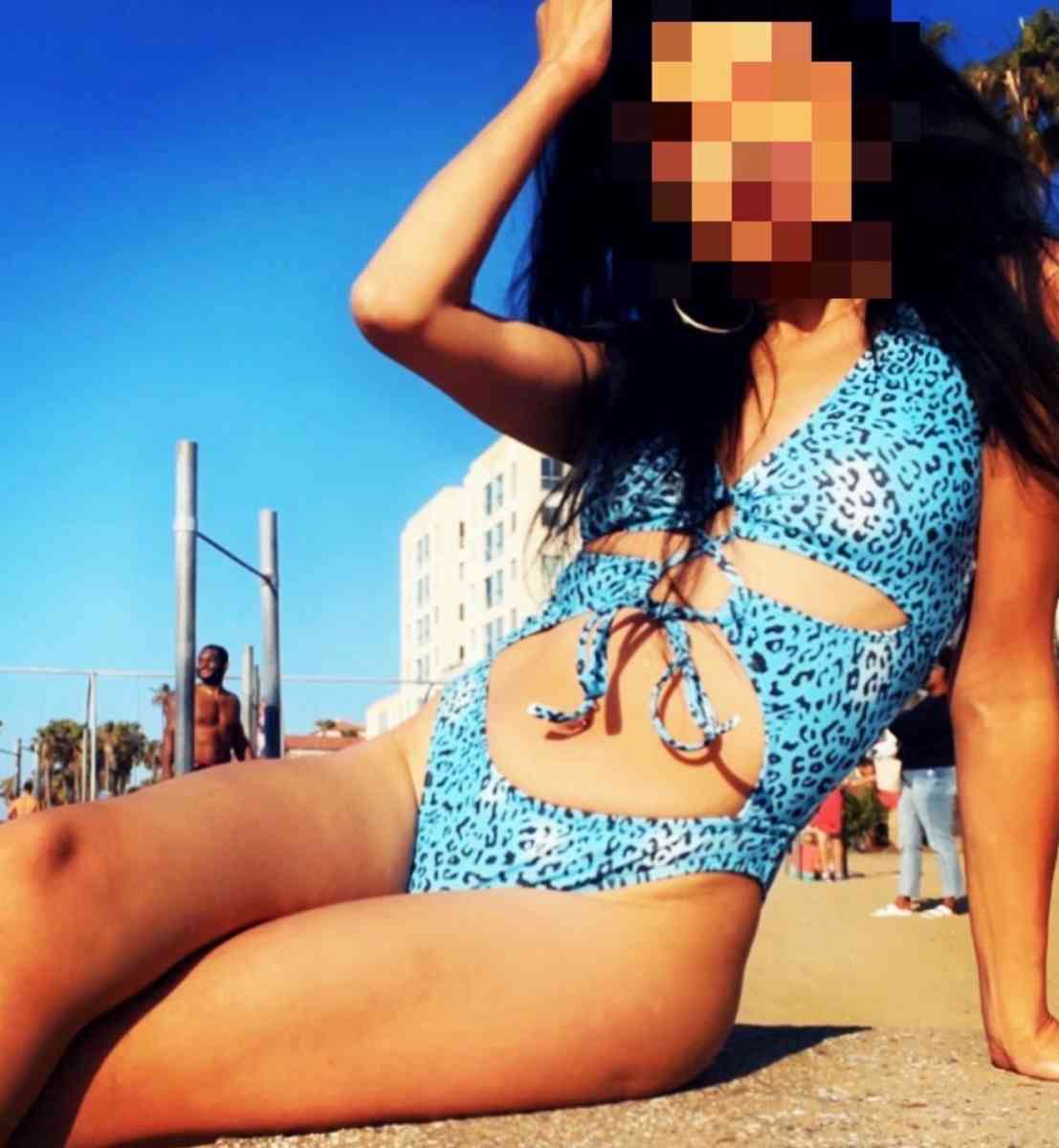 Turquoise Leopard CutOut OnePiece Swimsuit w Padded Bra  Lac - Los Angeles, California - FleaMarketBay