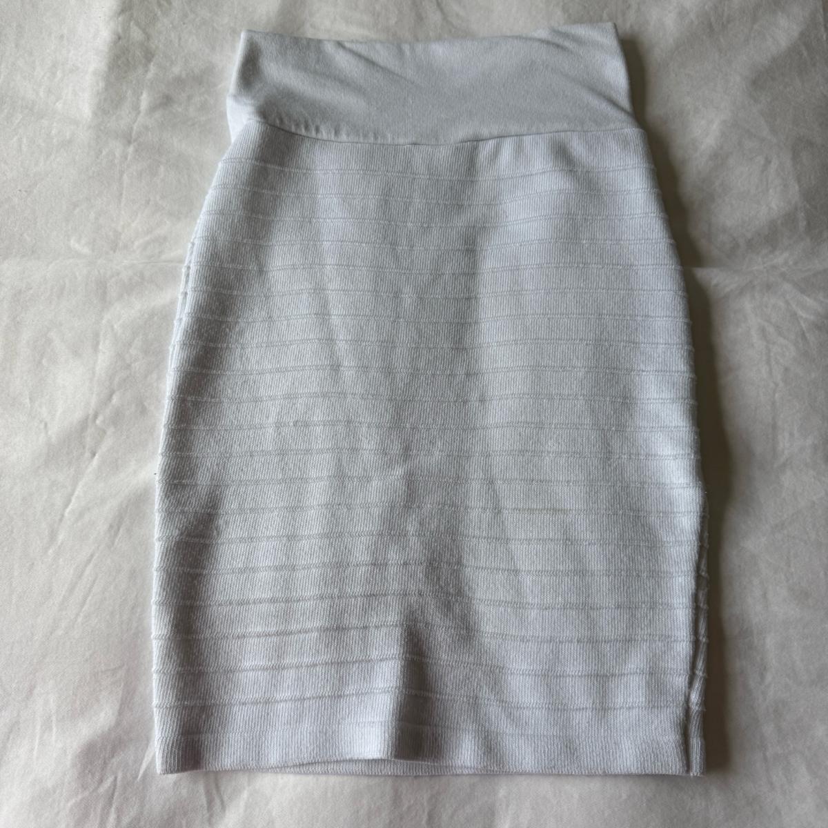 White Textured Bodycon Bandage Mini Skirt  HighWaisted Stret - Los Angeles, California