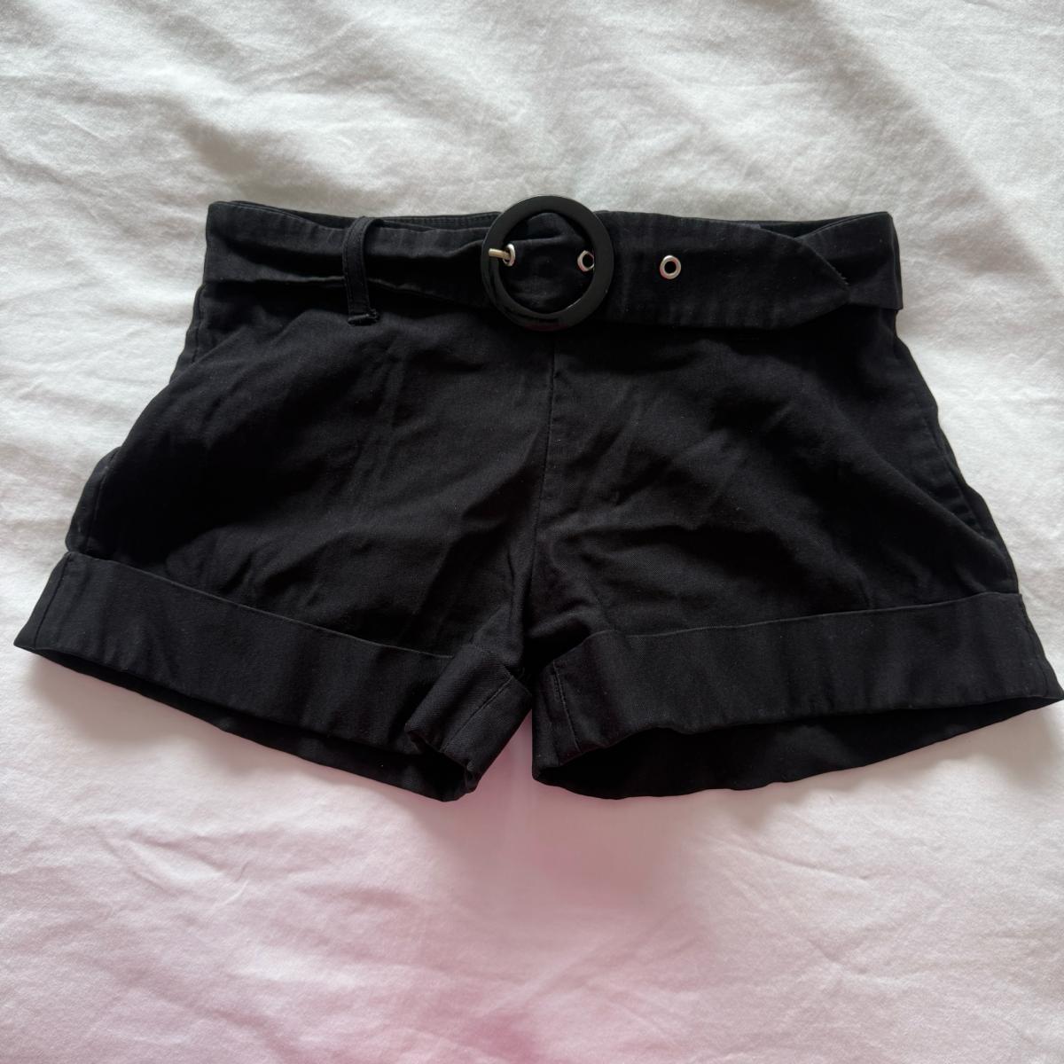 Black HighWaisted Belted Cuffed Shorts  Size Small  Chic Tai - Los Angeles, California - FleaMarketBay