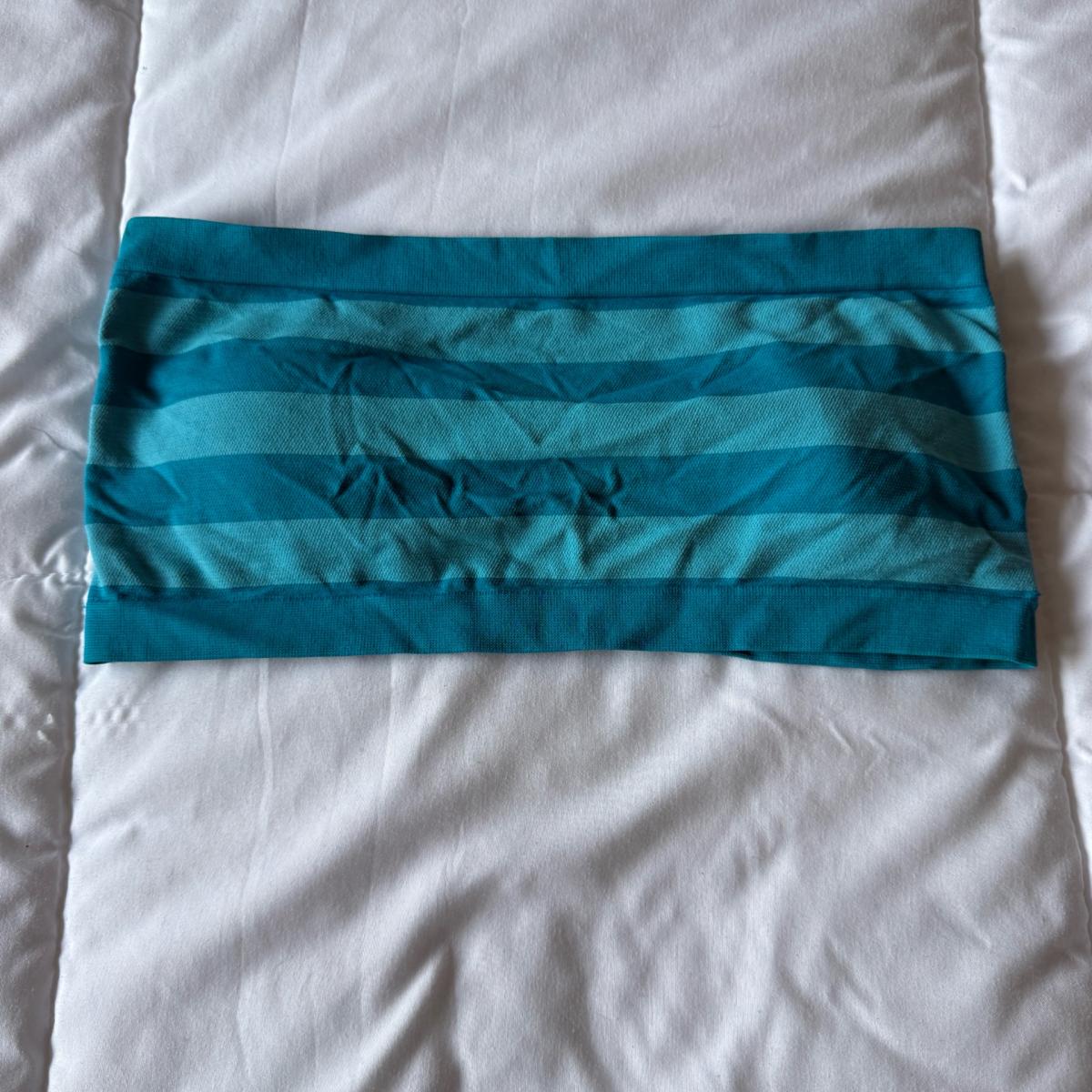 Teal Seamless Strapless Bandeau Top  Ruched Front Soft Stret - Los Angeles, California - FleaMarketBay