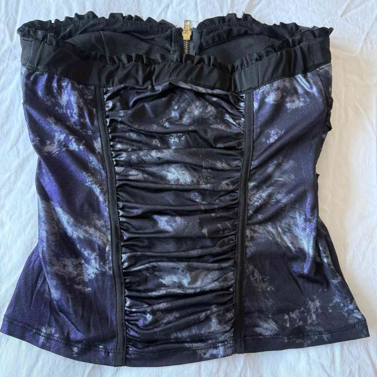Strapless Gothic Corset Bustier Top  Padded Bra Front Zip R - Los Angeles, California - FleaMarketBay
