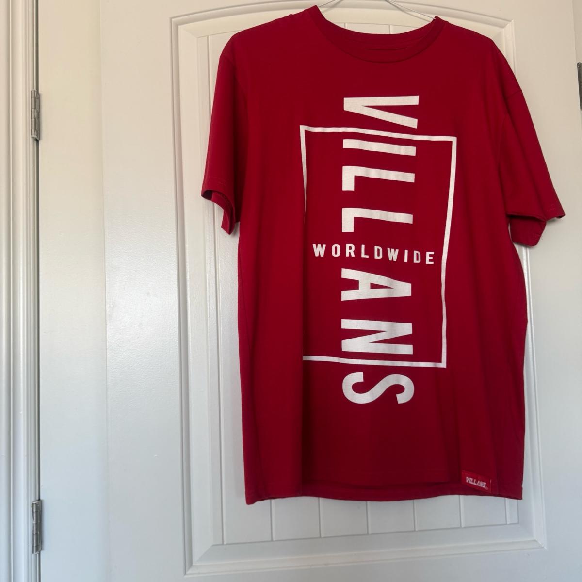 Villans Worldwide Red Graphic TShirt  Bold Streetwear State - Los Angeles, California