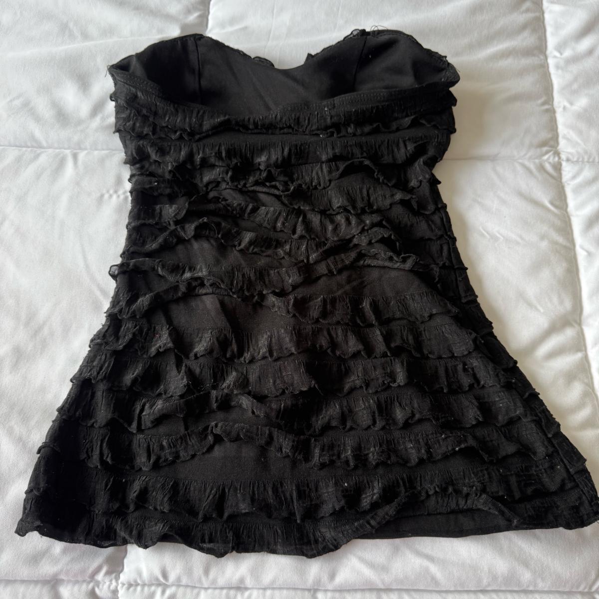 Charlotte Russe Black Strapless Ruffle Bustier Mini Top - Los Angeles, California - FleaMarketBay