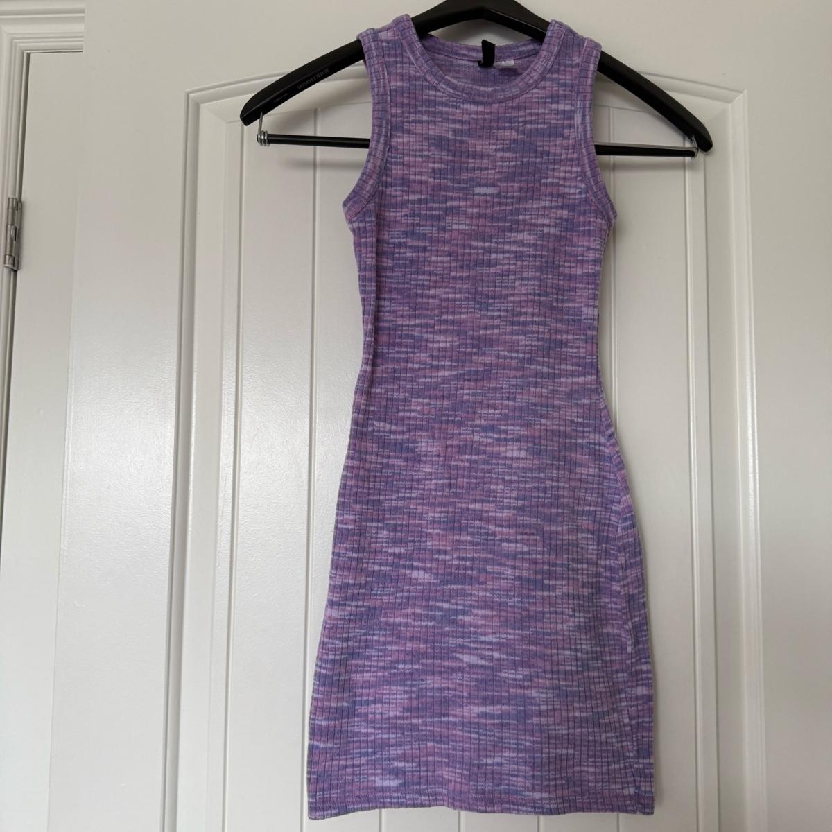 Lavender Ribbed Bodycon Mini Dress XXS  Worn Once  Stretchy - Los Angeles, California