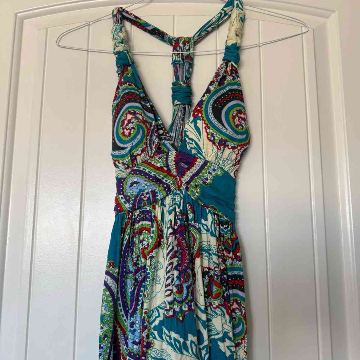 Forever 21 Boho Paisley Dress  Small  Padded Bra Top  Teal - Los Angeles, California - FleaMarketBay