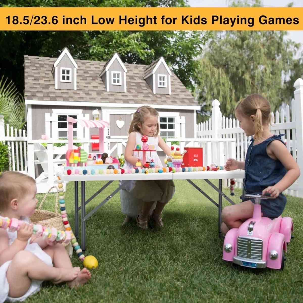 Folding Picnic Table 4Foot Adjustable Height 4FT Plastic Tab - El Monte, California - FleaMarketBay