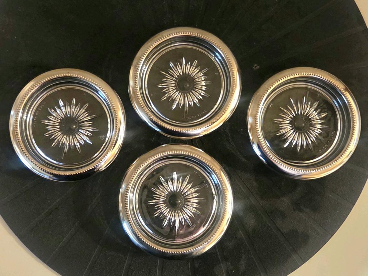 Vintage MCM Silverplate Coasters - Los Angeles, California