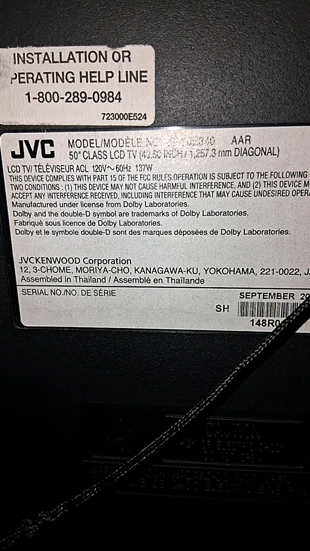 50 inch JVC TV non smart - Zephyrhills, Florida - FleaMarketBay