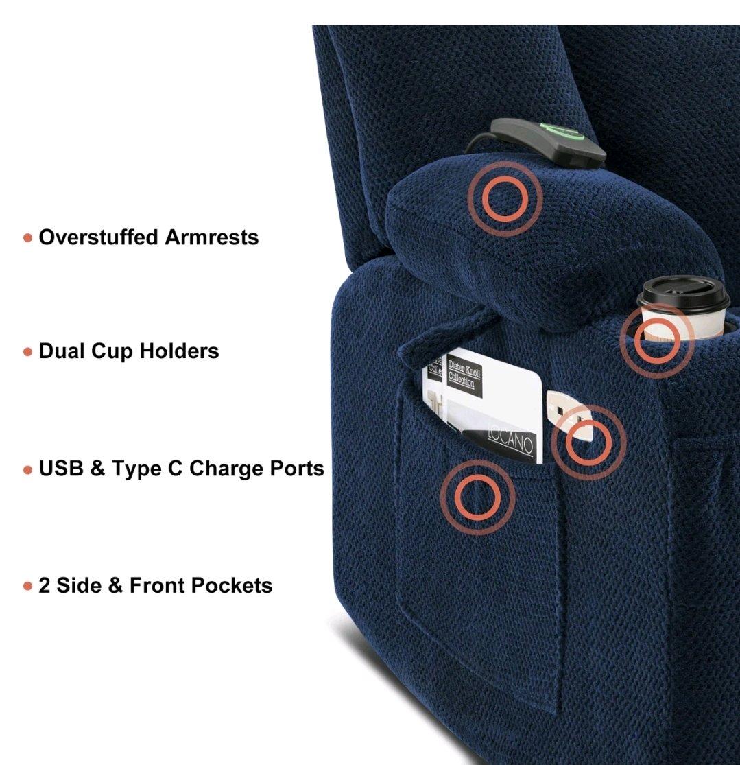 MCombo Electric Power Recliner Chair with Massage  Heat Plus - New York, New York