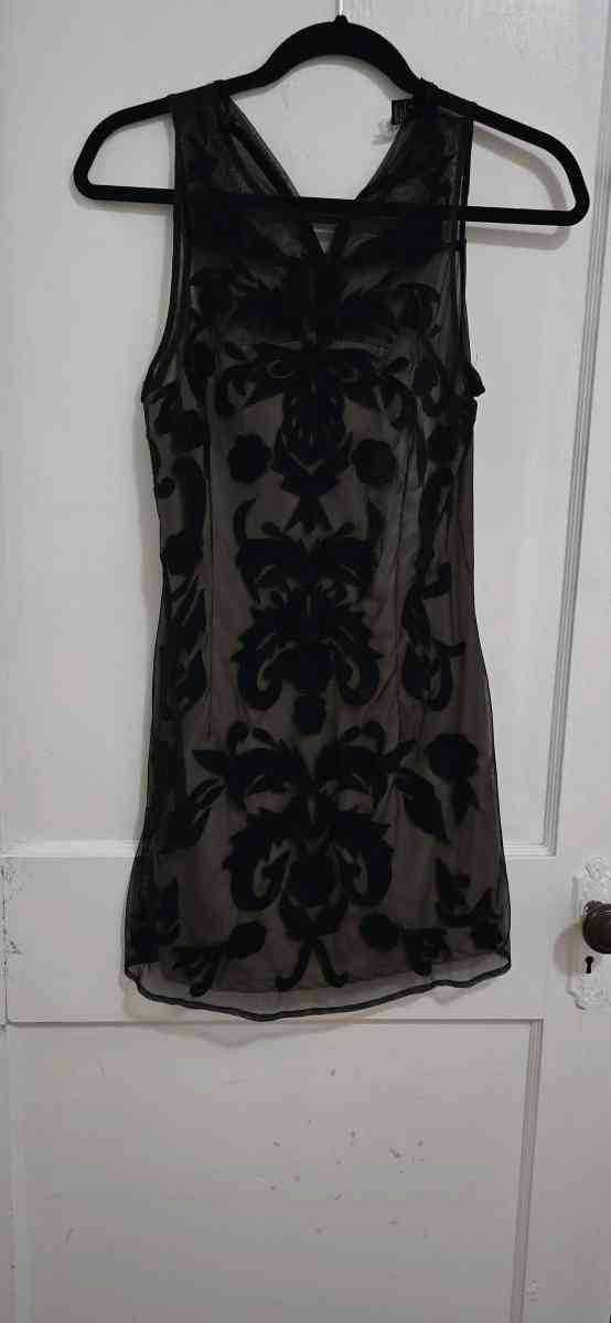 Black and Carmel brown sheer cocktail dress - Ardmore, Pennsylvania - FleaMarketBay