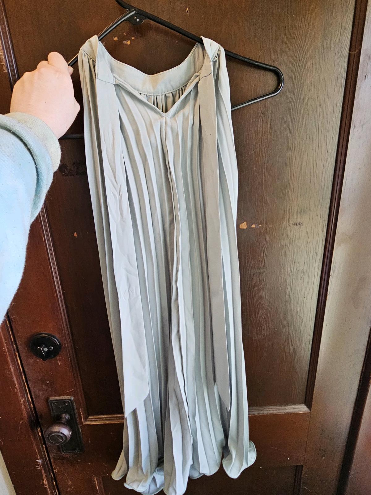 sage green pleated midi dress size small