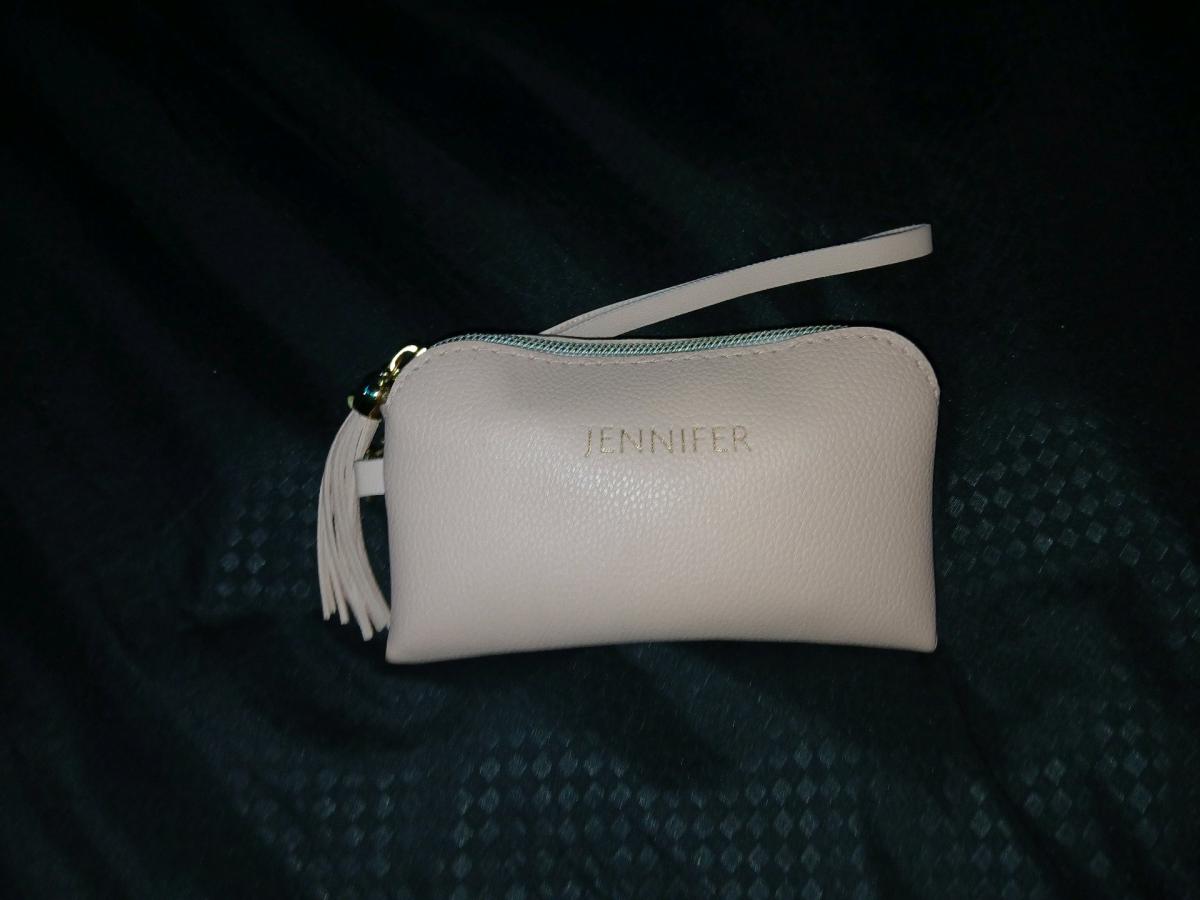 Leather Wristlet Pouch  Cosmetic Bag