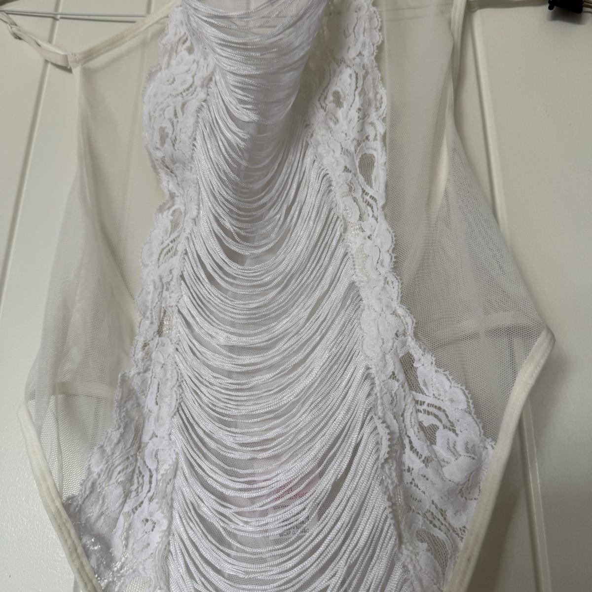 Brand New Sheer Lace  Mesh Teddy  Romantic Draped Front Deta - Los Angeles, California - FleaMarketBay