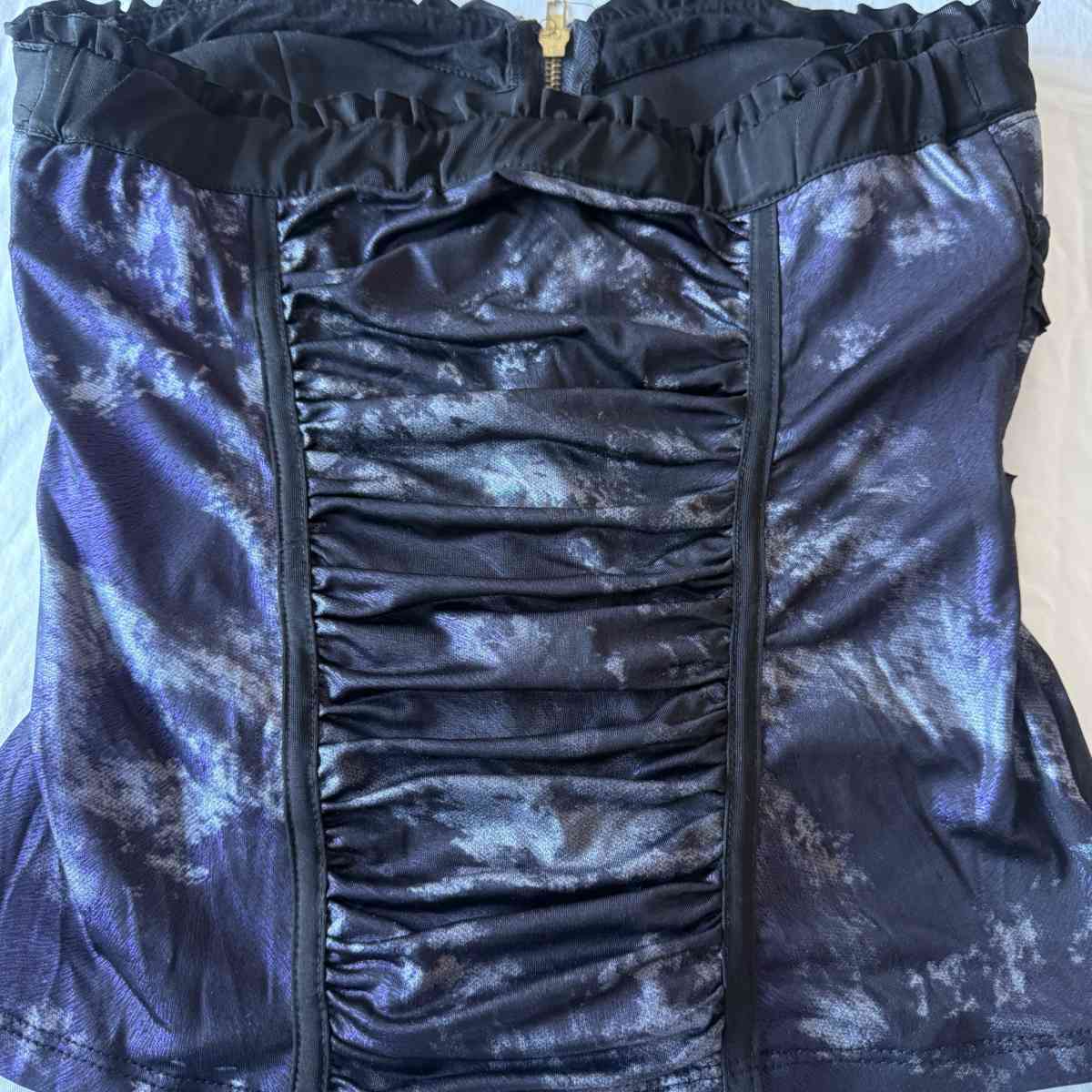 Strapless Gothic Corset Bustier Top  Padded Bra Front Zip R - Los Angeles, California - FleaMarketBay