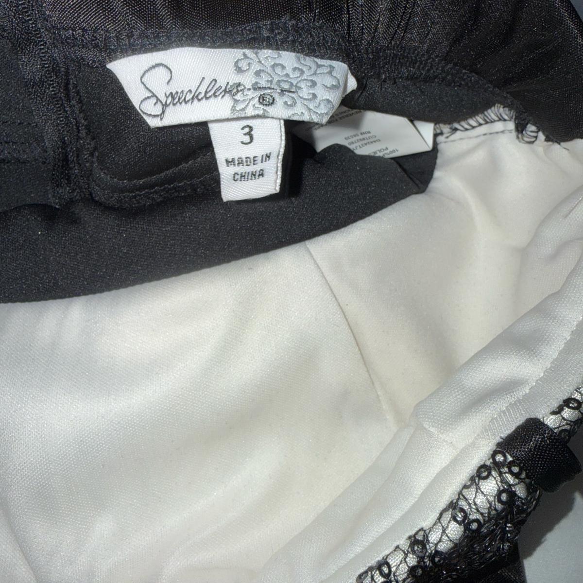 Black Satin Ruched Bodycon Mini Dress with Silver Lace Bust - Los Angeles, California - FleaMarketBay