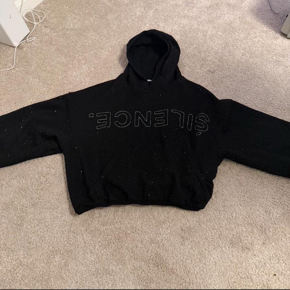 silence by onyx onyx vvs rhinestone hoodie in black - Plano, Texas