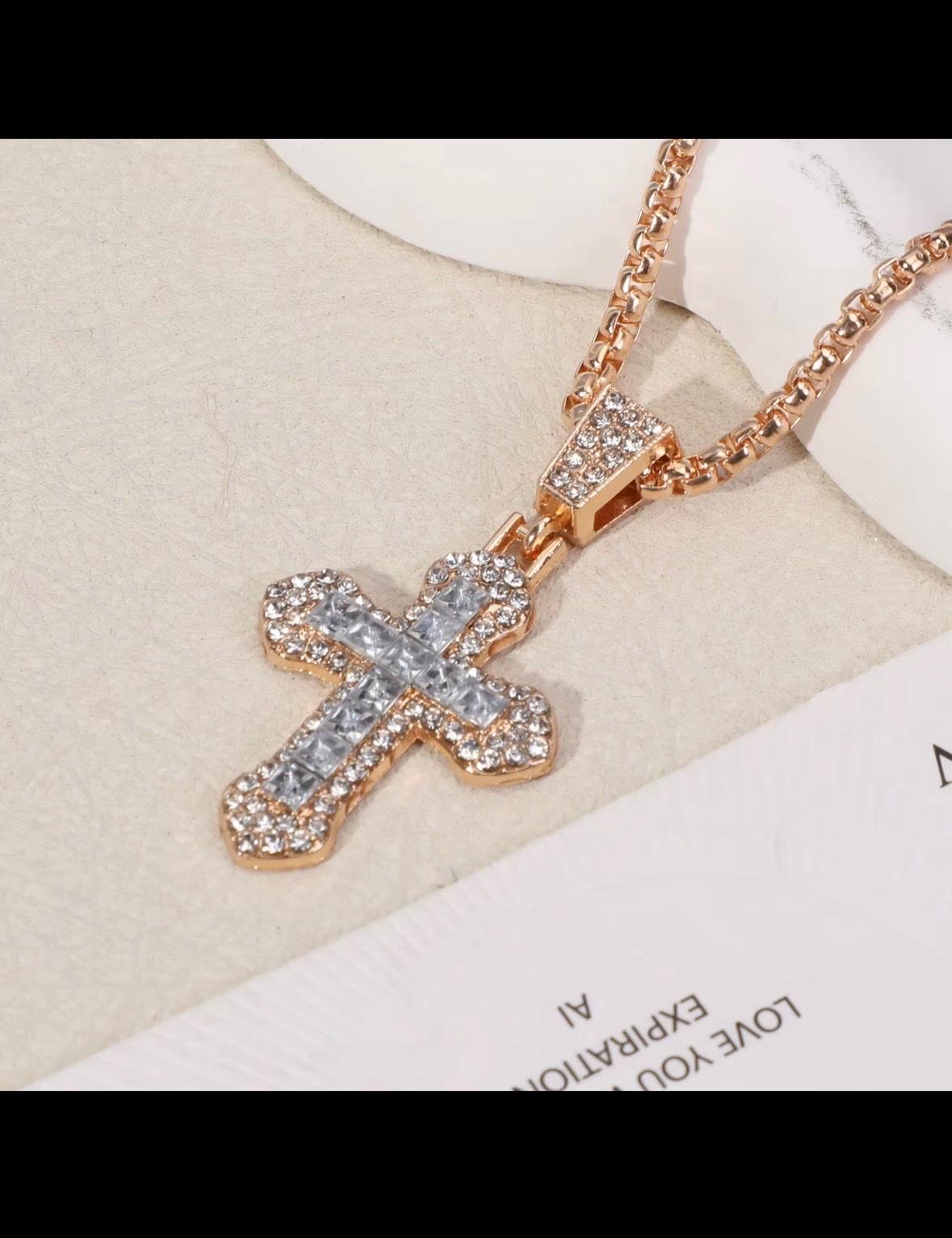 zircon embedded cross pendant chains - Houston, Texas - FleaMarketBay