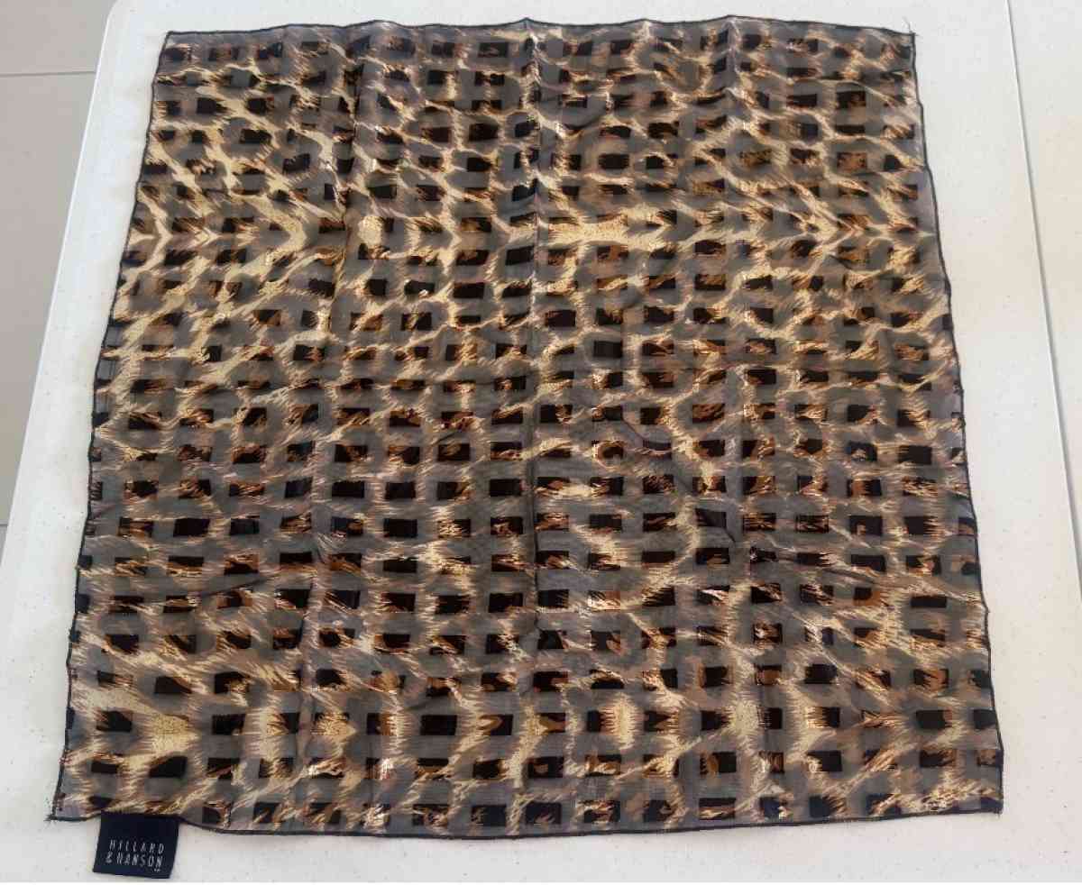 Brand New Vintage Hillard  Hanson Sheer Silk Scarf  Metallic - Los Angeles, California