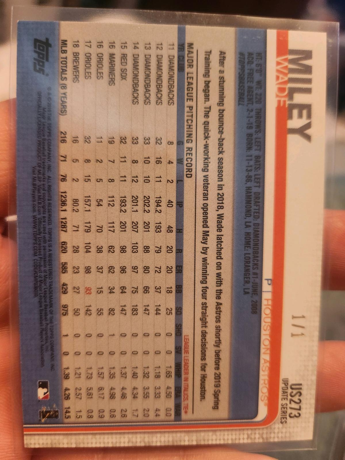 2018 Topps Wade Miley - Joplin, Missouri - FleaMarketBay