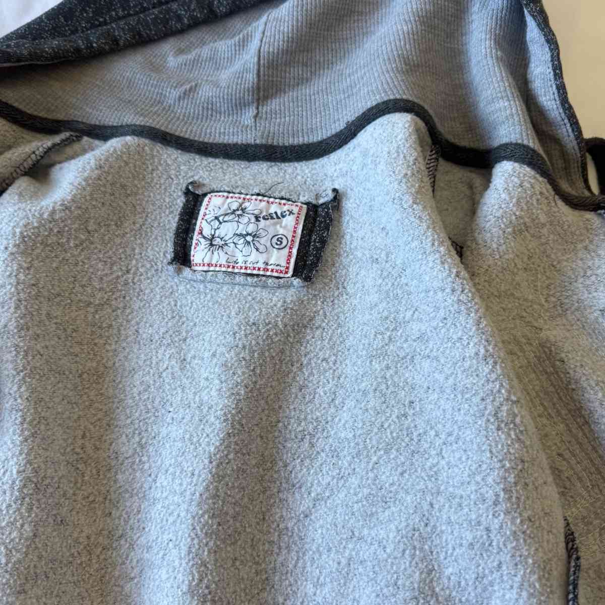 Womens Charcoal ZipUp Hoodie with Gold Sequin LOVE Graphic - Los Angeles, California - FleaMarketBay