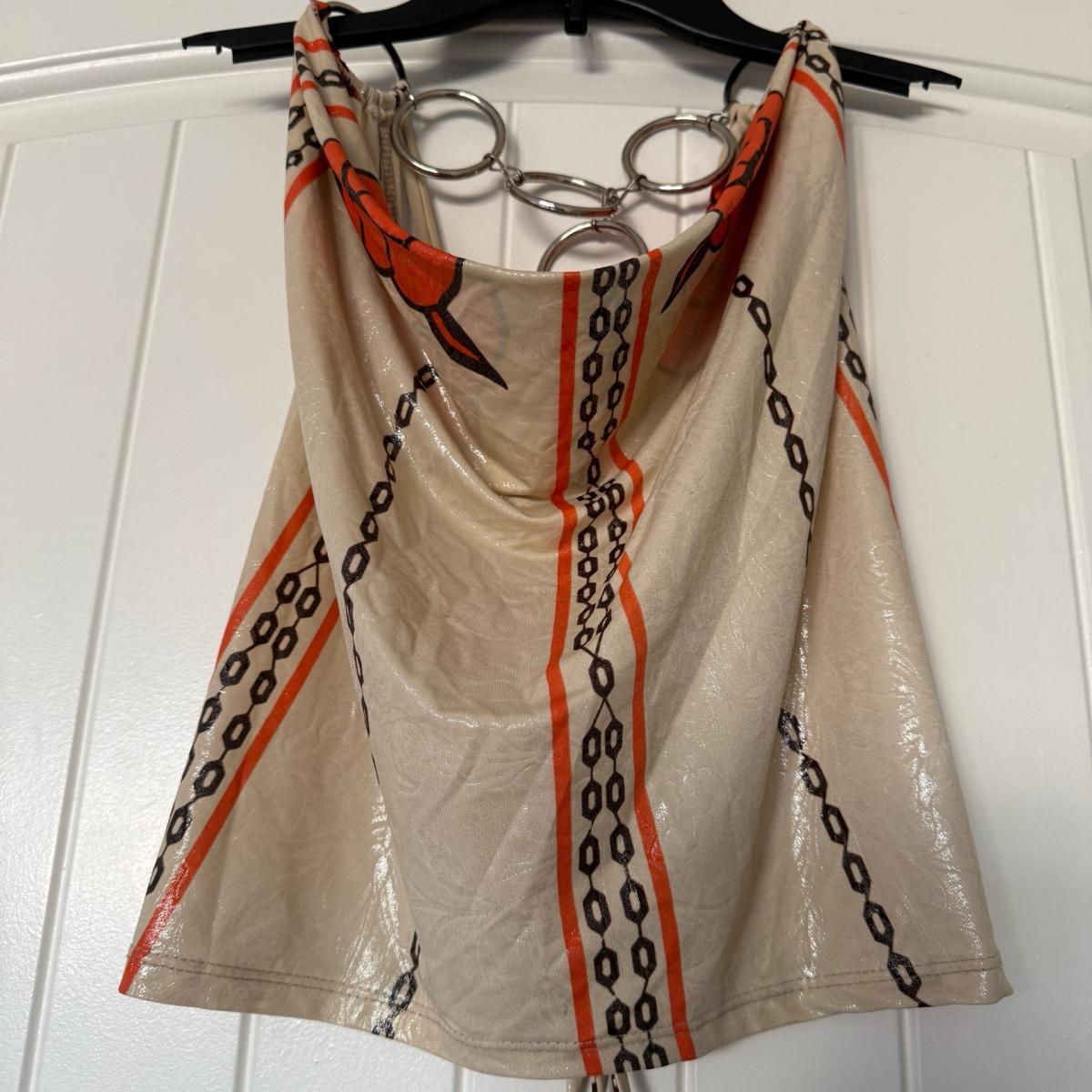 Y2K Backless ChainLink Halter Top with Oversized ORing Hardw - Los Angeles, California - FleaMarketBay