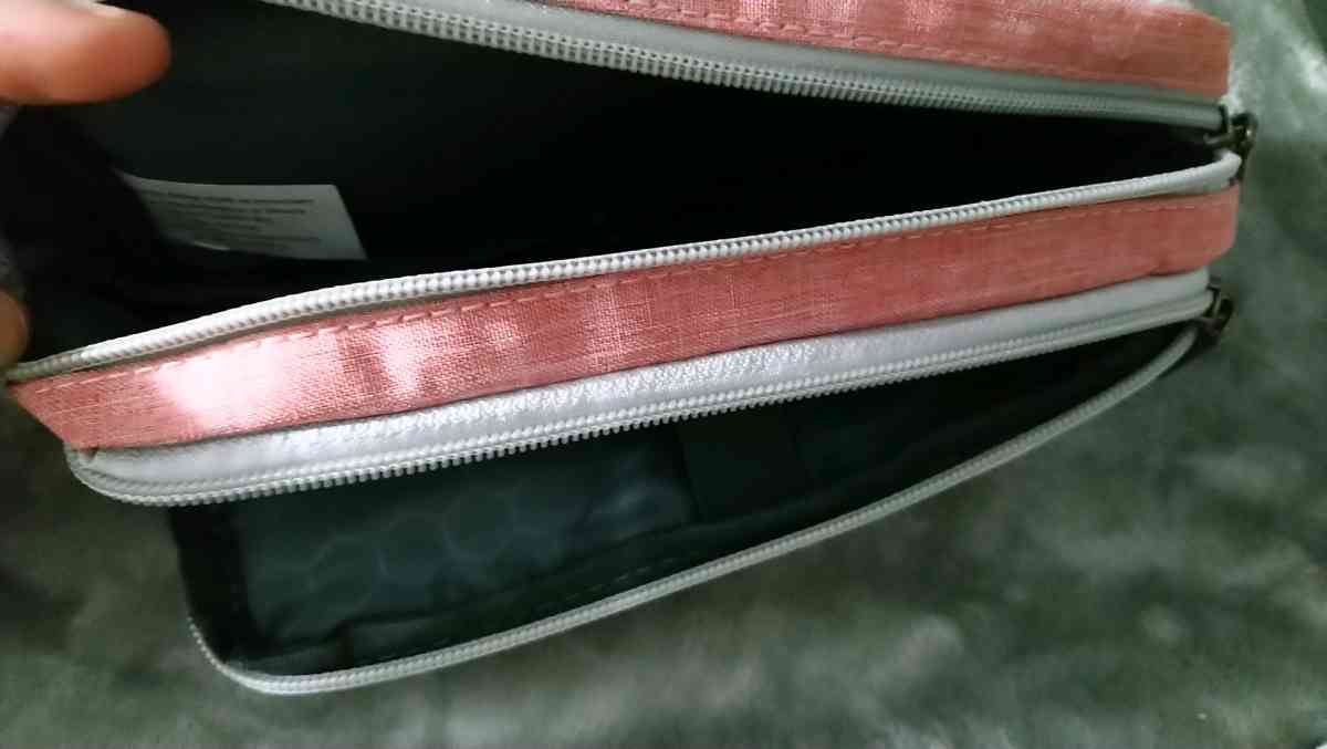 girls pink double sideded school pin bag