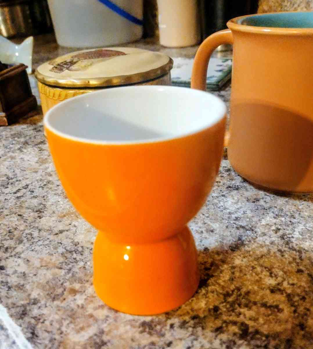 Vintage Orange Egg Cup - Corning, Arkansas