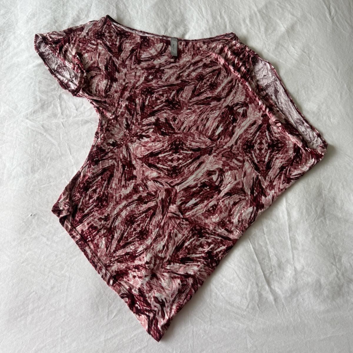 Wine  Blush Abstract Brushstroke Dolman Top  Soft Flowy Ligh - Los Angeles, California - FleaMarketBay