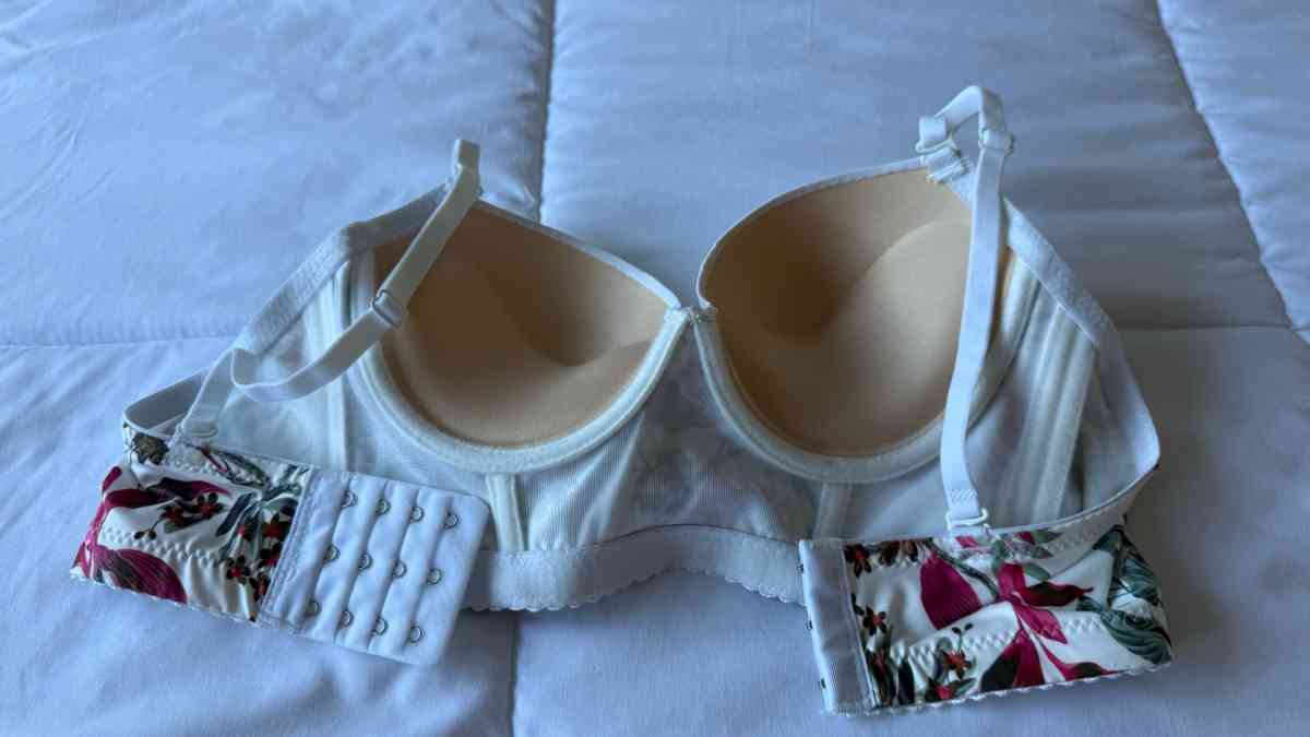 Brand New Floral Underwire Padded Bra  Ivory Cream Adjustabl - Los Angeles, California - FleaMarketBay