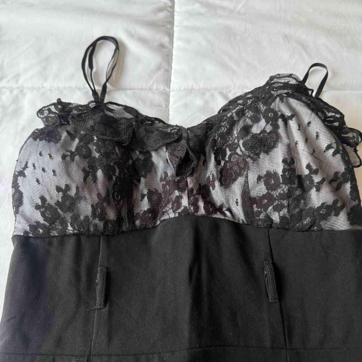 Black Lace Slip Dress with BuiltIn Bra  LingerieInspired Fit - Los Angeles, California - FleaMarketBay