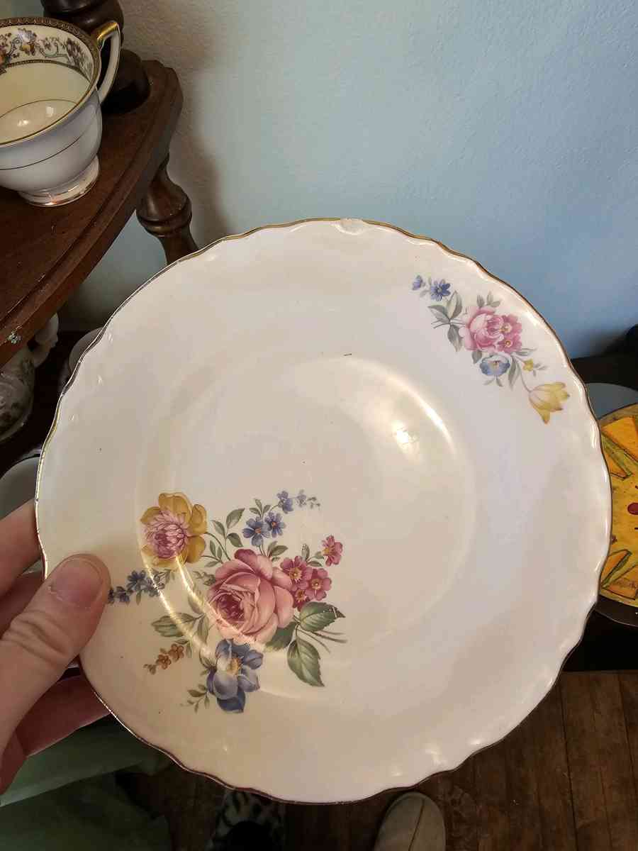 vintage bone china floral salad plates