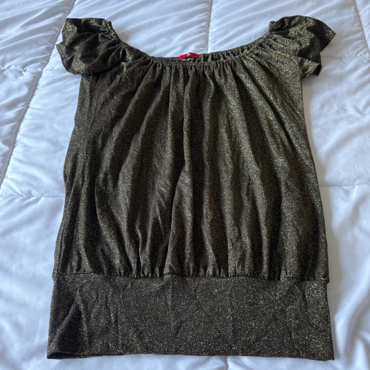Size Small Gold Shimmer OffShoulder Tunic Top  Blouson Party - Los Angeles, California