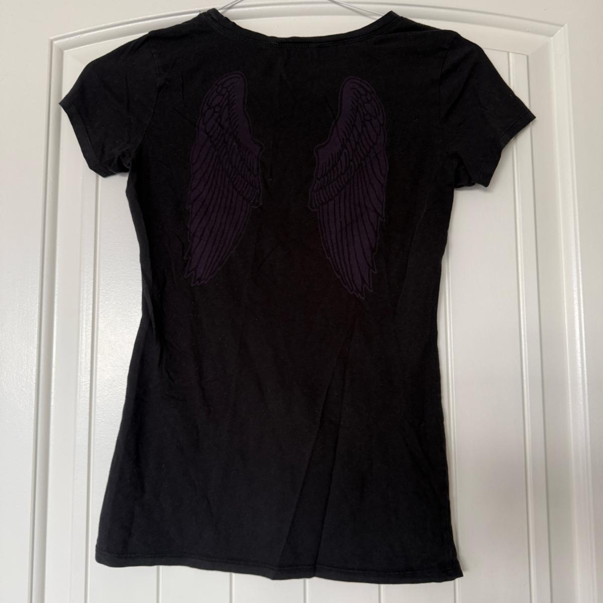 GUESS Jeans Womens Black Rhinestone Logo Graphic Tee Small Y - Los Angeles, California - FleaMarketBay